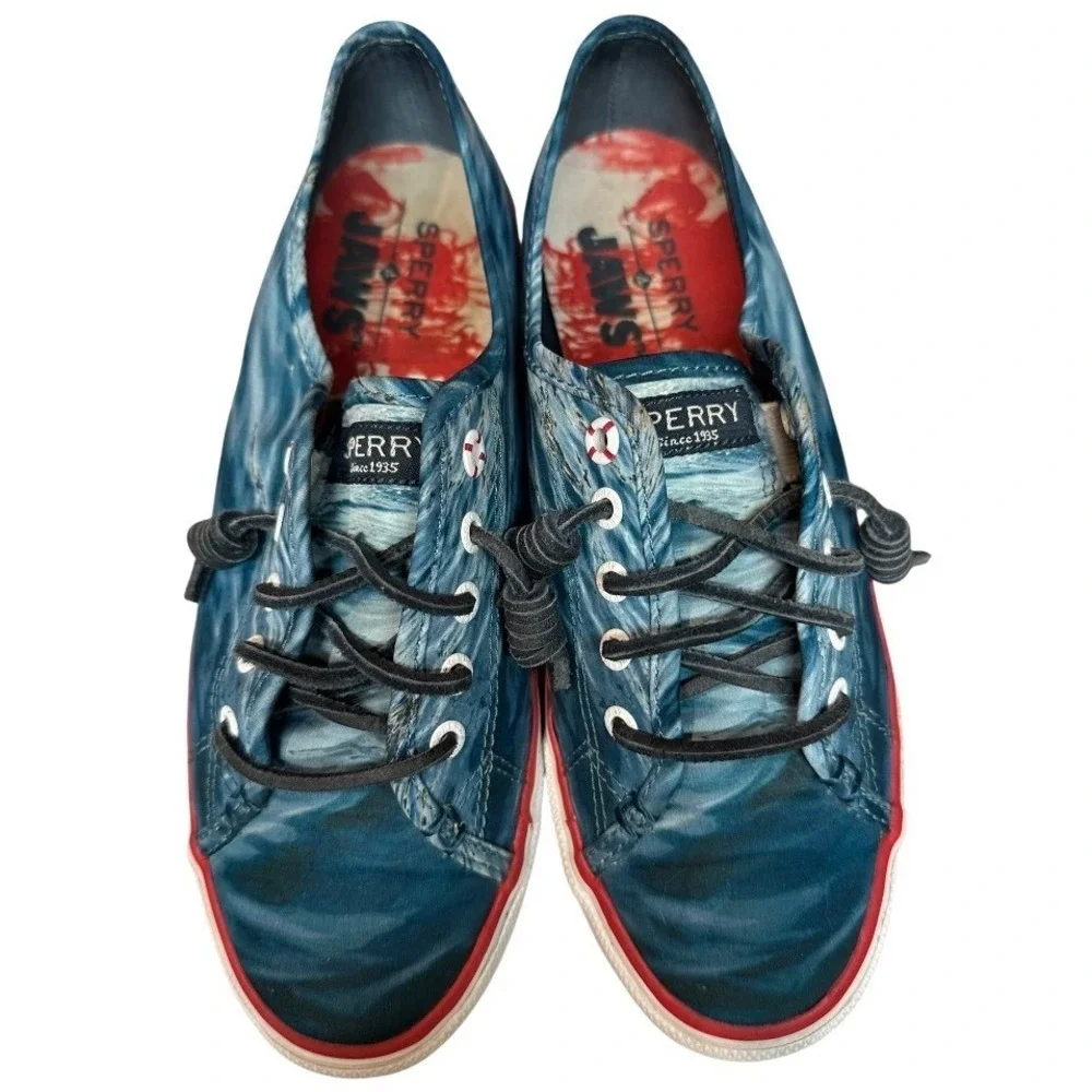 Sperry x Jaws Movie Universal ‎ Slip On Boat Shoes Sneaker Shark Ocean Size 7M